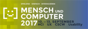 Logo der Konferenz „Mensch und Computer“ 2017 mit dem Motto „Spielend einfach interagieren“